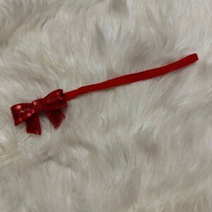 Red Sequin Bow on Red Skinny FOE Headband